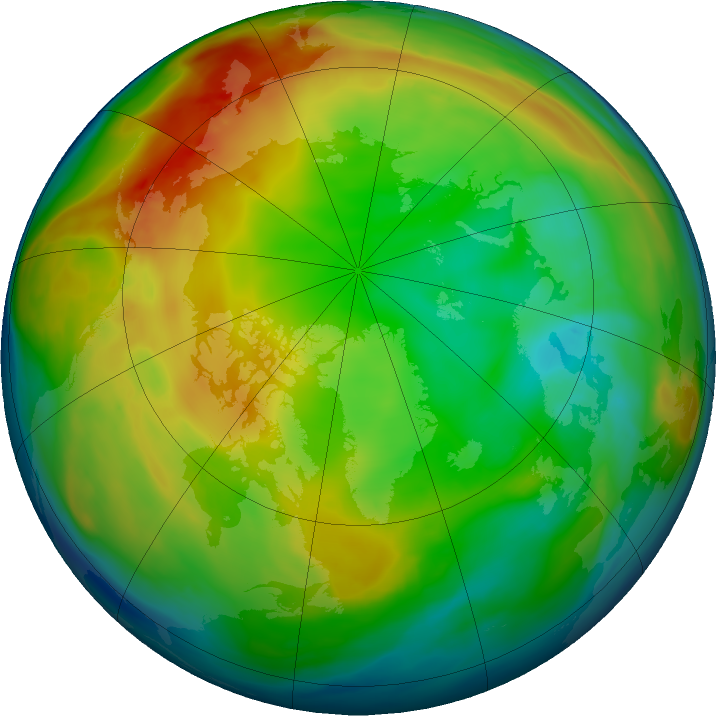 Arctic ozone map for 11 January 2023